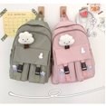 thumbnail image 4 of AMERTEER School bag Harajuku High school & College Student Cute Backpack Simple Style large-capacity backpack with 3 badges, 4 of 4