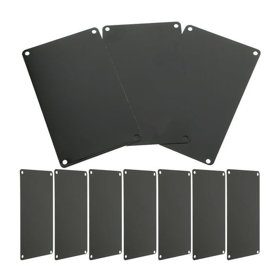 ELAYARD 10 Pcs Blank Signs for Hotel Use Rectangle Black Aluminum Anodized Finish