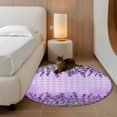 thumbnail image 2 of Round Rug 3.3Ft Washable Non-Slip, Purple Lavender Circle Area Rugs for Living Room Bedroom, Spring Watercolor Wildflowers Plant Plaid Indoor Floor Mats Carpet Runner for Home Decor Aesthetic, 2 of 8