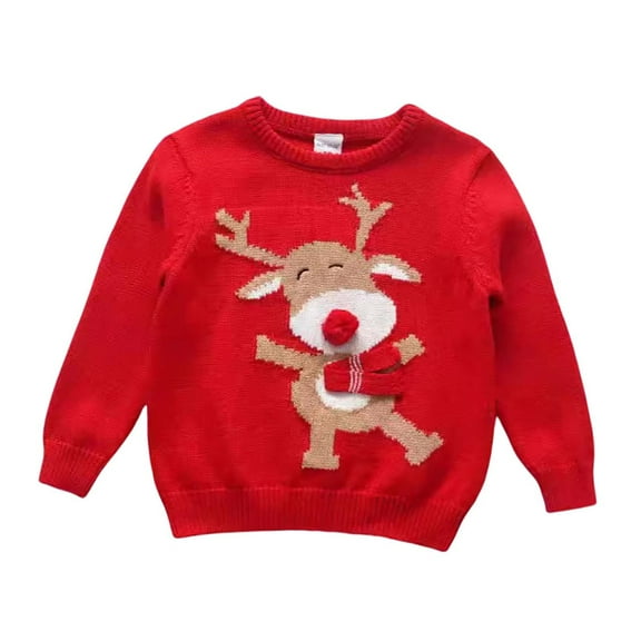 Christmas Sweaters for Women Festive b_oys Holiday Knit Sweater With Playful Jacquard Patterns Cozy Round Neck Pullover For Seasonal Celebrations And Family Gatherings Christmas Sweaters