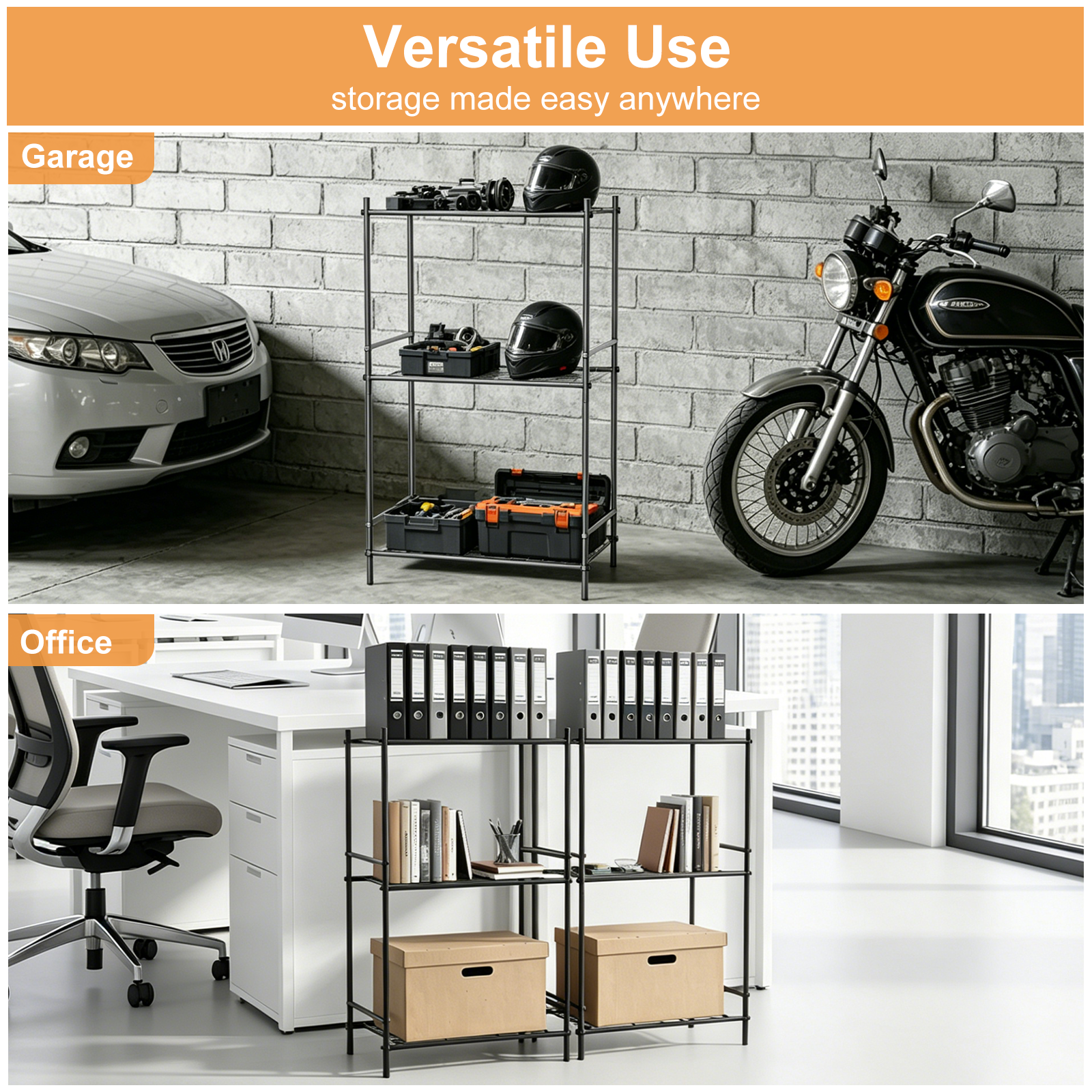 TAIMASI 3-Shelf Steel Wire Rack Storage Shelving Unit photo 5
