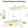 thumbnail image 4 of Paquete de 2 organizadores y almacenamiento para debajo del fregadero, color beige en forma de L, para debajo del baño, organizador de almacenamiento debajo del fregadero (Beige), 4 of 4