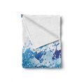 thumbnail image 2 of Modern Soft Flannel Fleece Throw Blanket, Aquarium Like Water Image with Bubbles Splashes Drops Art Print, Cozy Plush for Indoor and Outdoor Use, 70" x 90", Dark Blue Sky Blue, by Ambesonne, 2 of 6