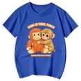 thumbnail image 3 of Kids Cute Monkey Cartoon Print T Shirt Graphic Tee for Girls and Boys Casual Comfortable Top, 3 of 3