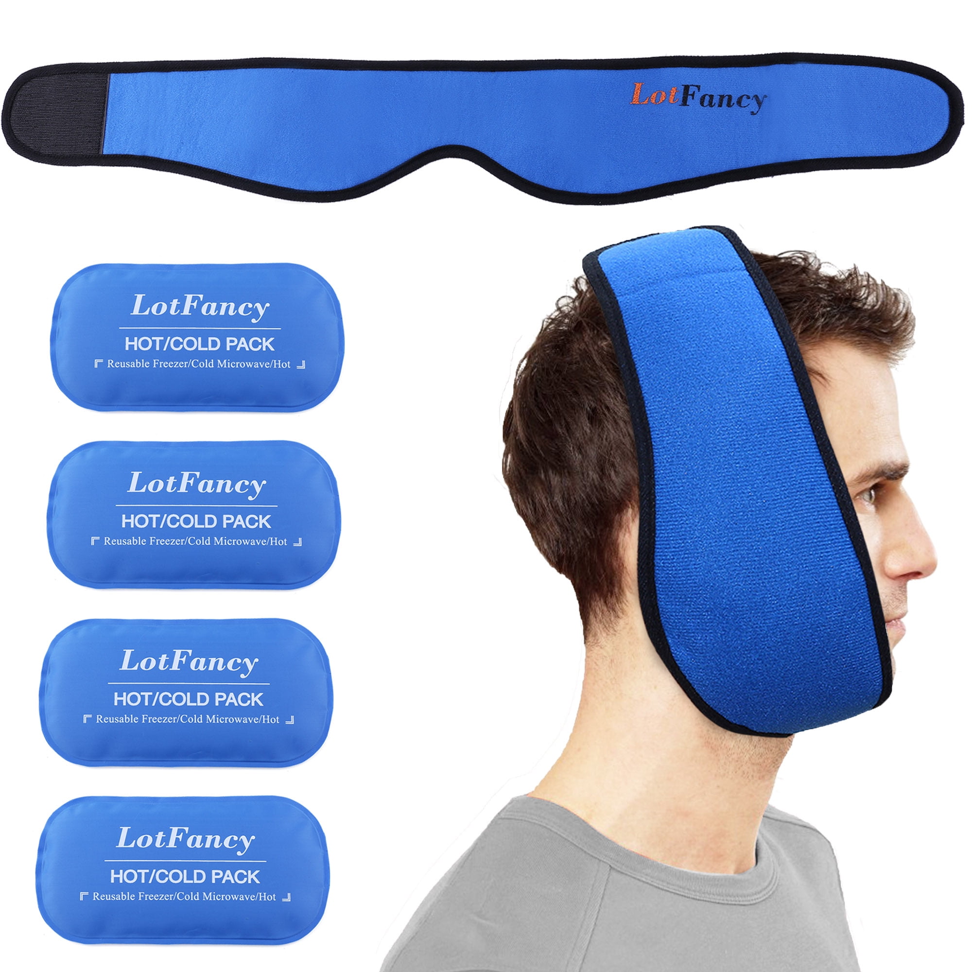 LotFancy Face Ice Pack Wrap For Jaw TMJ Wisdom Teeth With 4 Reusable lotfancy-face-ice-pack-wrap-for-jaw-tmj-wisdom-teeth-with-4-reusable