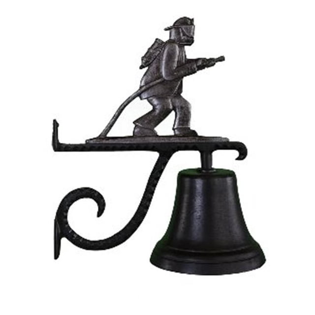Cast Bell With Swedish Iron Fireman Weathervane Ornament