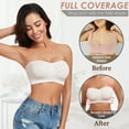 thumbnail image 5 of Strapless Bra for Women Non-Slip Silicone Wireless Bandeau Bras Seamless pads Bralette Tube Top Bra,Clear Bra Straps Included, 5 of 7