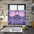 thumbnail image 4 of Yayeee Kitchen Curtains Tier Pair Light Filtering 27"x36" Rod Pocket Short Cafe Window Panel, Black Cat Walking, 4 of 7