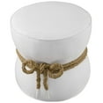 thumbnail image 3 of Modway Beat Nautical Rope Upholstered Fabric Ottoman in White, 3 of 5