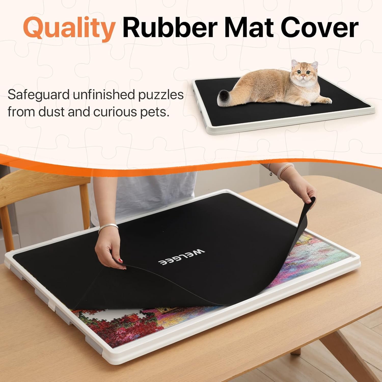 1500 Pieces 2-in-1 Tilting & Rotating Puzzle Board with Drawers and Cover, 35"x27" Portable Spinning Plastic Jigsaw Puzzle Table for Adults, Upgraded Lazy Susan