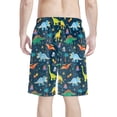 thumbnail image 2 of Binienty Men's Beach Shorts Board Trunks With Colorful Dinosaur Print - Quick Dry for Summer Vacation and Water Activities, 2 of 10