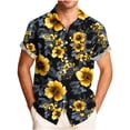thumbnail image 3 of oelaio Men's Hawaiian Printed Short Sleeve Shirts Tropical Floral Button Down Aloha Holiday Shirt Vacation Casual Beach Clothing Multicolor L, 3 of 7