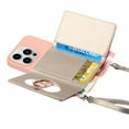 thumbnail image 3 of For Iphone 14 Pro Max Crossbody Lanyard Wallet Card Bag Phone Case(Pink),iPhone 16 Plus, 3 of 5