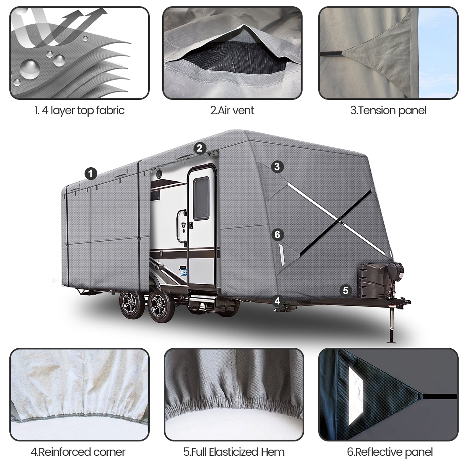 Leader Accessories XtraBrella Travel Trailer RV Cover Windproof