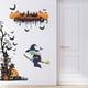 thumbnail image 4 of Calcomanías de pared para el hogar de Halloween, murciélagos, castillo antiguo, calabaza, bruja, decoración de Halloween, pegatinas de pared extraíbles, arte de pared para dormitorio, sala de estar, suministros para fiestas de Halloween (castillo) 2 piezas Rojo Verde, 4 of 5