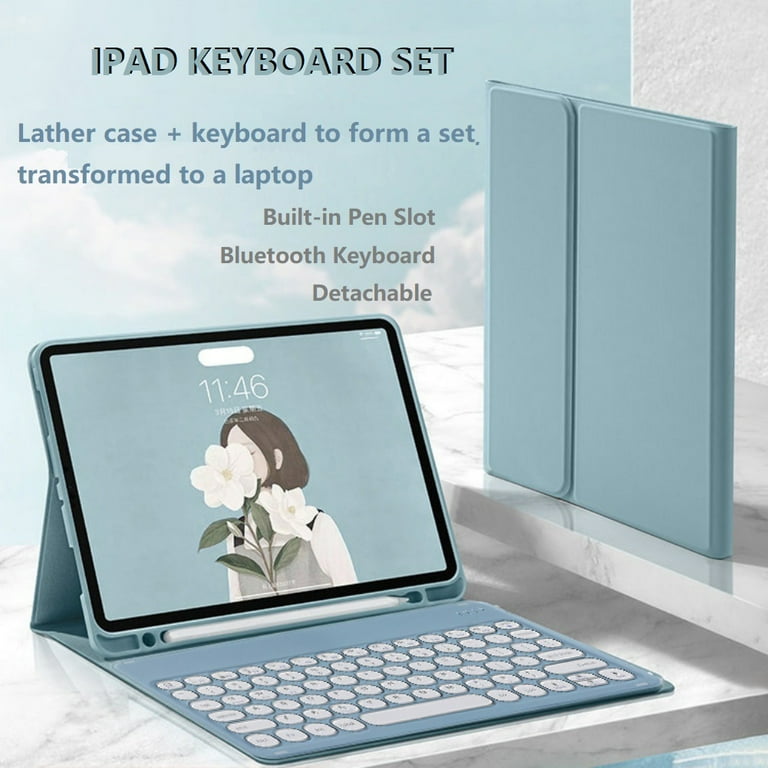 Keyboard Case with Pencil Holder for iPad 6th Gen(2018), iPad 5th Gen(2017), iPad Air 2 & Air, iPad Pro 9.7, Slim Folio Cover with Detachable Keyboard Case with Pencil Holder for iPad 6th Gen(2018), iPad 5th Gen(2017), iPad Air 2 & Air, iPad Pro 9.7, Slim Folio Cover with Detachable