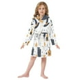 thumbnail image 6 of FORMRS Niños Bathrobe Unisex Hooded Robe Soft Plush Pajamas Sleepwear, Size 2-3T, White Halloween Pattern, 6 of 7