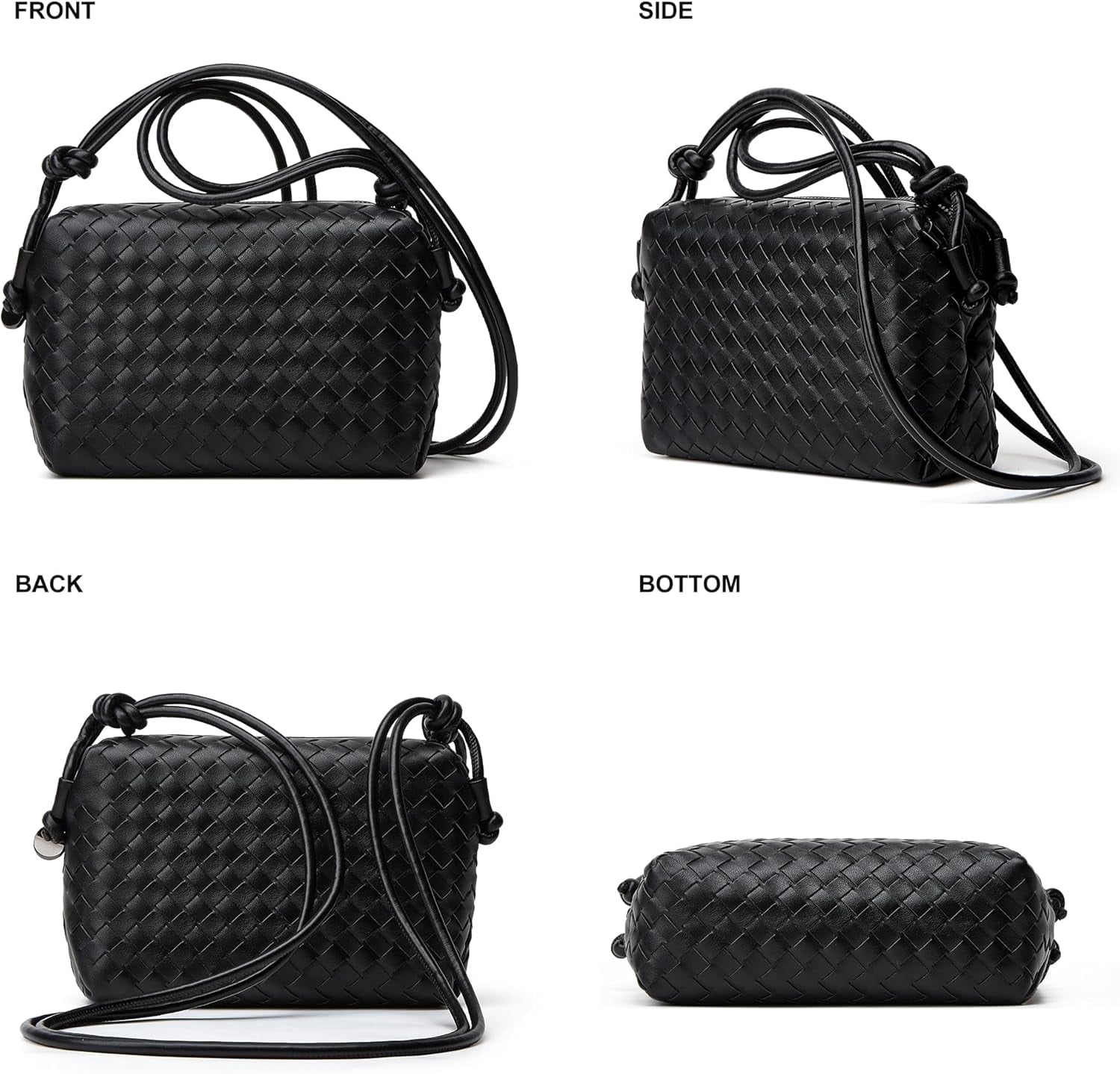 Woven Crossbody Bags for Women: Vegan Leather Handbag - Handwoven Small Purse - Trendy Shoulder Bag