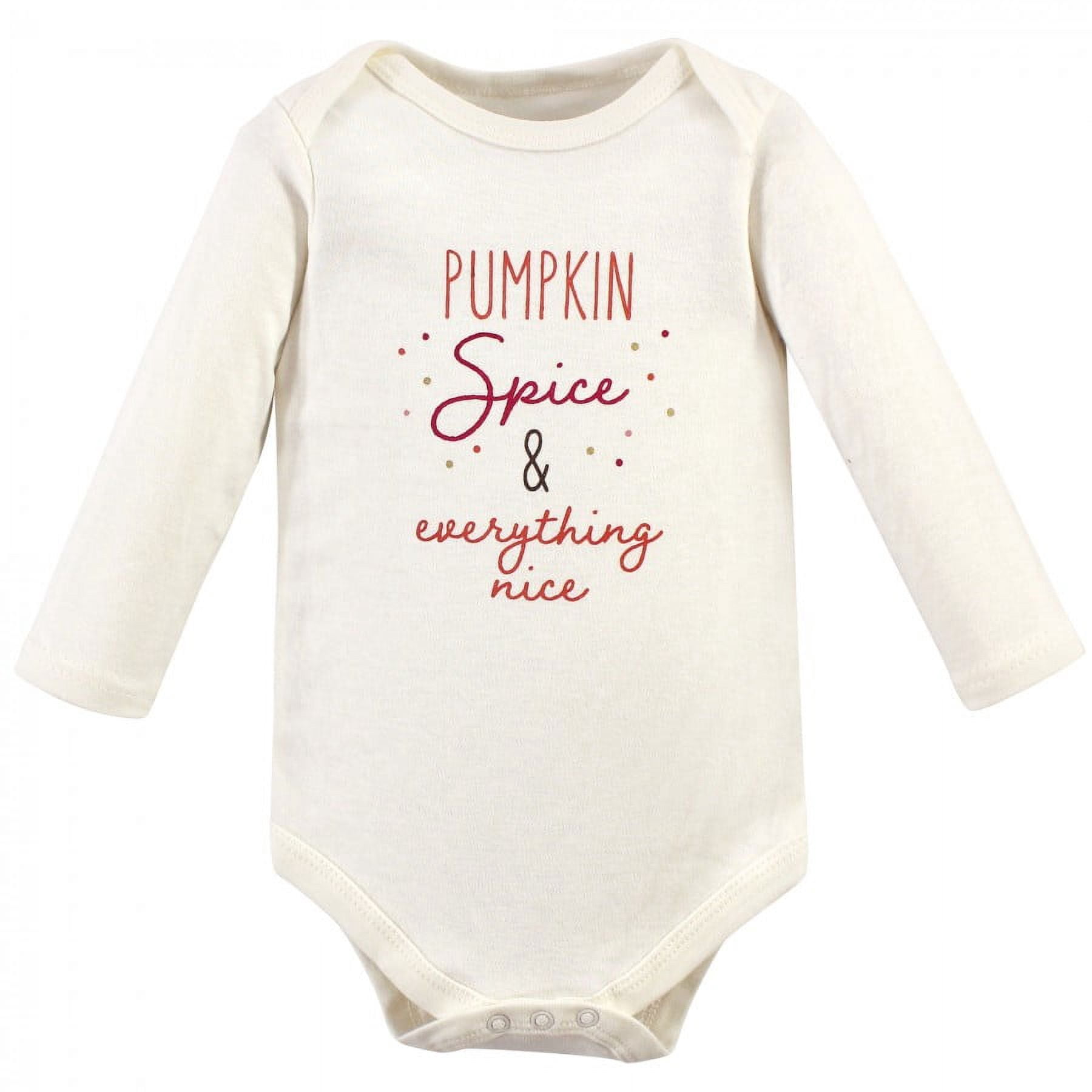 Hudson Baby Infant Girl Cotton Long-Sleeve Bodysuits, Pumpkin Spice, Newborn