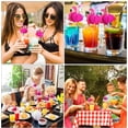thumbnail image 7 of GoXteam 100pcs Pink Flamingo Drinking Straws, Disposable Honeycomb Plastic Straws, Tropical Hawaiian Beach Cocktail Pool Luau Party Decorations Supplies, 7 of 7