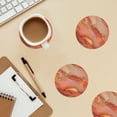 thumbnail image 6 of Multi-Shape Mdf Cork Coaster 4 Pieces Of Anti-Slip, Anti-Wear And Anti-Fouling 3.9in Easy To Clean And Stable Structure Orange And Red Gold Marble Round Shape, 6 of 7