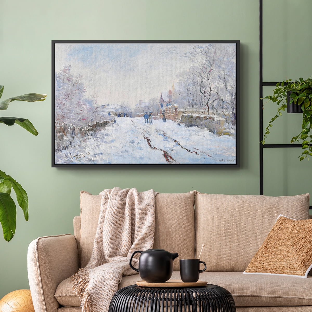 Vintage Landscape-CCXCV By Wexford Home Framed in Black Wood Gallery Wrapped Canvas 27 in. x 41 in.