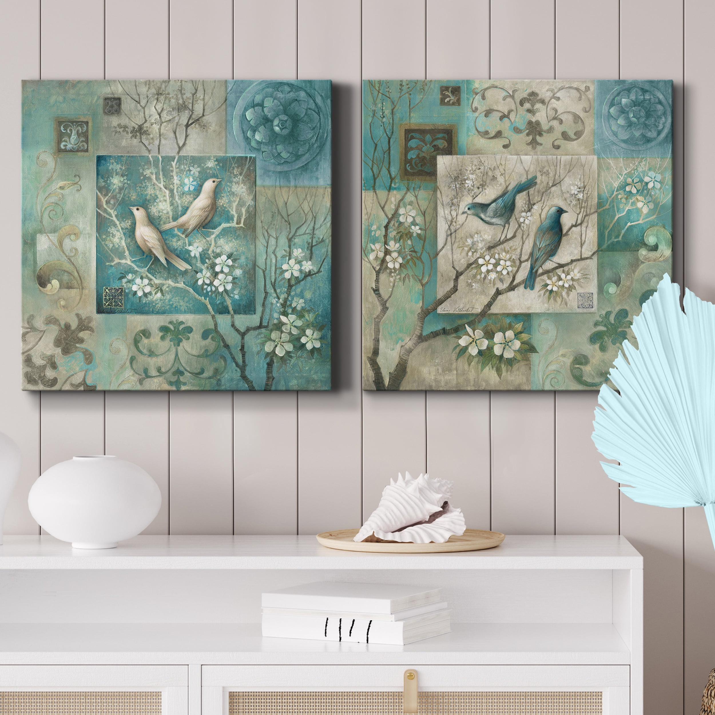 Arboretum Spring Song II - Premium Gallery Wrapped Canvas - Ready to Hang Set of 2 - 40 x 40 Each