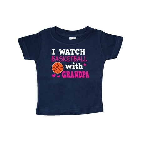 

Inktastic I Watch Basketball with Grandpa Gift Baby Boy or Baby Girl T-Shirt