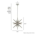 thumbnail image 6 of Hunter - Jupiter Star 12-light Brushed Nickel, Medium Size Pendant Light, Dimmable, Mid Century Modern Style, Sputnik Shaped, for Bedrooms, Dining, Living Rooms - 19340, 6 of 7