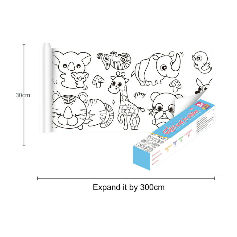 Clearance! Lotpreco DIY Children's Drawing Roll, Coloring Paper Roll for  Kids, 118 * 11.8 Inch Drawing Paper Roll DIY Painting Drawing Paper, Sticky  Color Filling Paper Early Educational Toys 