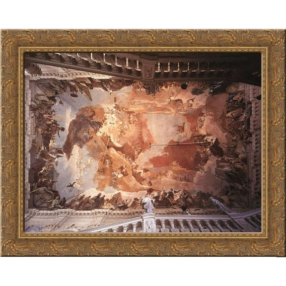 Apollo and the Continents 24x20 Gold Ornate Wood Framed Canvas Art by Giovanni Battista Tiepolo