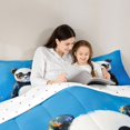 thumbnail image 4 of Feelyou Child Cartoon Panda Bedding Comforter Set 7 Pieces, Artwork Oil Printing Full Bedding Set, Cute Graffiti Animal Reversible Fitted Sheet Flat Sheet, Super Cozy Room Decor, 4 of 7