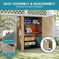 thumbnail image 3 of Uforic 59 Cu. Ft. Vertical Outdoor Storage Shed, Weatherproof Resin Cabinet with Double-Wall Panels & Floor, Lockable, Brown (Shelves Not Included), 3 of 10