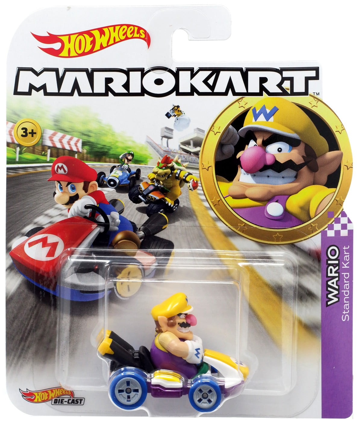 Hot Wheels Mario Kart Wario Diecast Car 