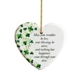 thumbnail image 2 of SPOORYYO St Patrick's Day Irish Blessing Ornament Double Sided Four Leaf Quote Friendship Keepsake Decorative Gift, 2 of 5