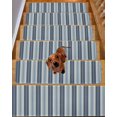 thumbnail image 2 of Vintage Stripes Stair Treads Non Slip for Steps Blue Navy Striped Abstract Red Lines 15 Pcs Reusable Adhesive Stair Runner Mats for Dogs Elders Carpet Treads Rugs for Staircase 8x30 In, 2 of 7