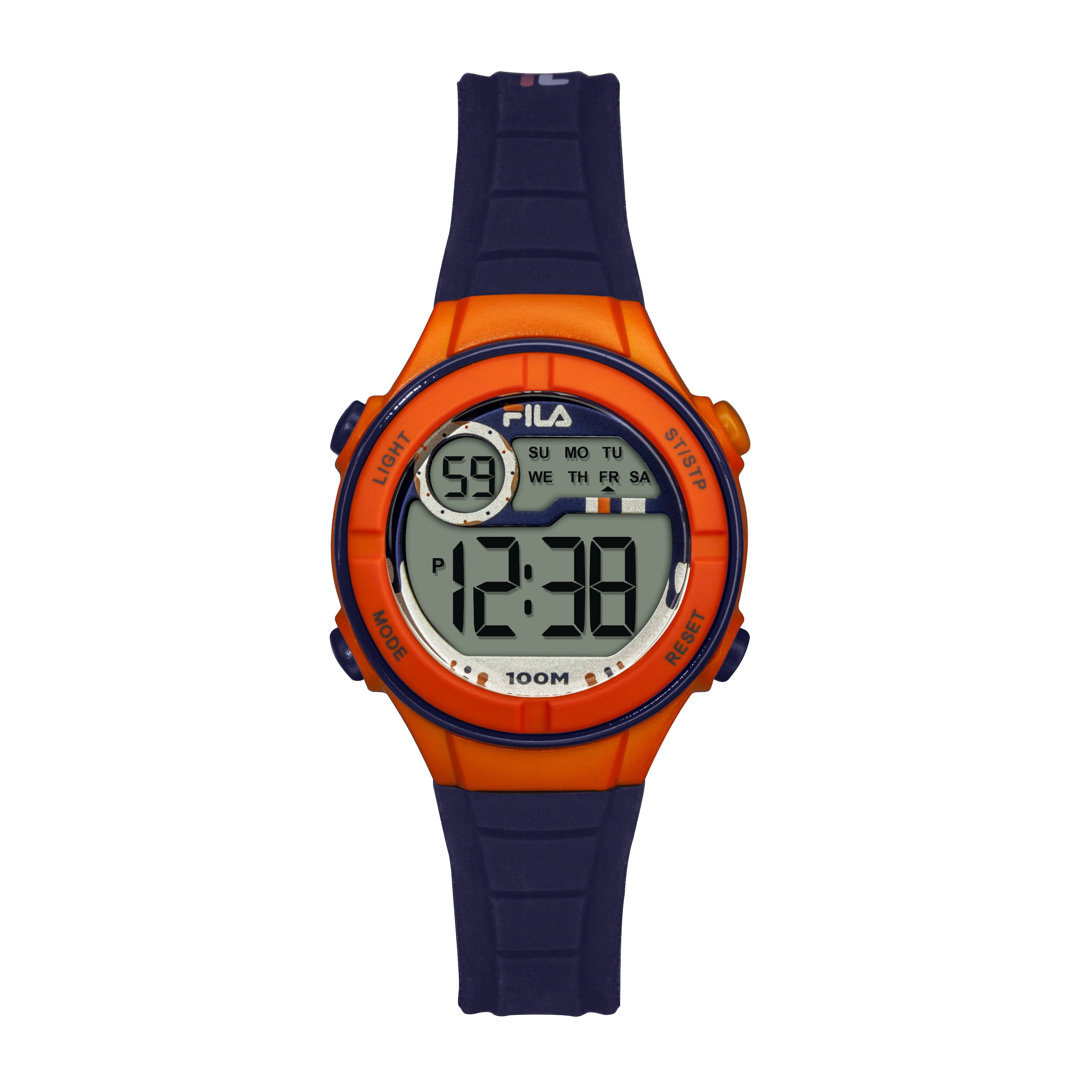 FILA - FILA Kids - Unisex Orange Digital Watch with Blue Silicone Strap ...