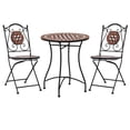 thumbnail image 2 of vidaXL Patio Bistro Set 3 Piece Patio Round Table Set Ceramic Tile Terracotta, 2 of 16
