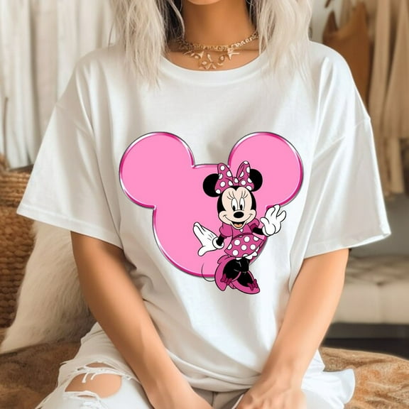 Minnie T Shirt, Disney Shirt, Minnie Balloon Shirt, Checkered Minnie Shirt, Cute Minnie Disney Shirt, Mickey Disney Shirt, S-5Xl Shirt