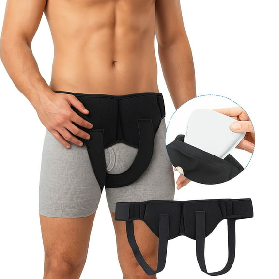 Faja Hernia Inguinal para Hombre Soporte Cinturón Ajustable  - Talla L