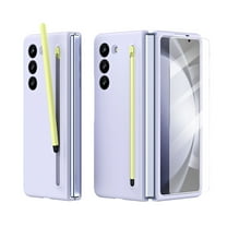 Dteck Slim Silicone Case for Samsung Galaxy Z Fold 7 with S Pen, Built-in Screen Protector Full Body Protective Cover for Galaxy Z Fold 7 2025,Purple