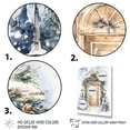 thumbnail image 3 of Designart "Winter Chirstmas Floral Farm Door III" Farm Framed Wall Art - Country White Farm Door Floral Entryway Framed Wall Art, 3 of 6