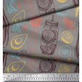 thumbnail image 3 of Soimoi Silk Fabric Vegetables,Jar & Cups Print Sewing Fabric Yard 42 Inch Wide, 3 of 3