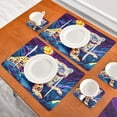 thumbnail image 3 of Wobogo Full Moon Snow Leopard Placemats Coasters Set of 2 Heat-resistant Non-slip Easy to Clean Square Dinner Plate Mat, 3 of 8