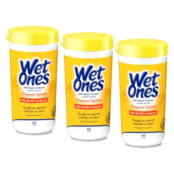 Wet Ones, Antibacterial Moist Towelettes, Citrus - 40 Ea, 3 Pack