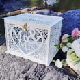 thumbnail image 2 of Jolik Wedding Money Box Holder with Sign, Large Rustic Wood Wooden DIY Envelop Gift Card Shadow Boxes with Lock Slot for Reception Anniversary Graduation Birthday Party Parties (Mr & Mrs, White), 2 of 8