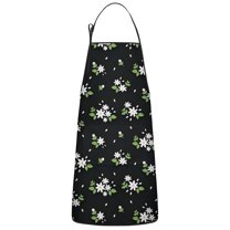 Pioneer Flower Floral Print Pattern Apron-Garden Aprons for Women with Pockets-Cotton Linen Waterproof Kitchen Cooking Gardening Aprons Adjustable for Kitchen,Cooking,BBQ and Salon 33x27 Inch
