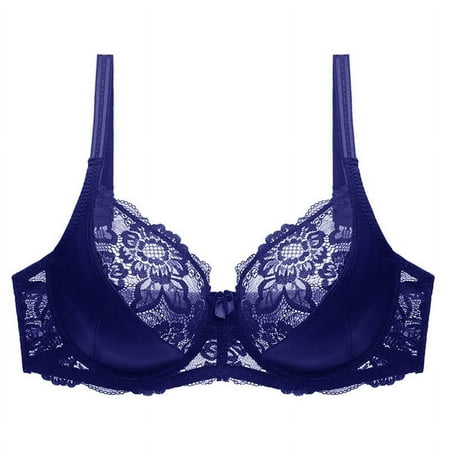 qILAKOG Lace Breathable Gathered Underwear For Women Women Sexy Traceless Comfortable Push Up Bralettes Female Everyday Wear Non-Steel Ring Bra  Ladies Underwear L