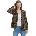 thumbnail image 2 of Women's Casual Sparkle Sequins Blazer Jacket Party Wedding Open Front Shiny Coat, Gold, X-Large, 2 of 5
