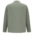 thumbnail image 6 of BXINGOHAI Mens waterproof jackets nylon Lightweight jacket solid buttons Up Shirts lapel jackets with pockets Green,XL, 6 of 6
